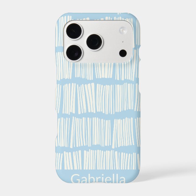 Modern Abstract Lines Pattern in Blue Personalized (Back)