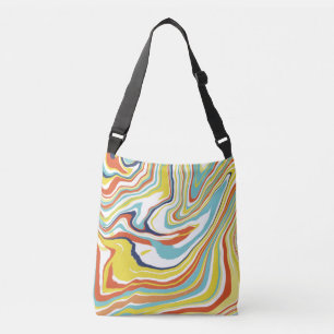 Modern Abstract Liquid Art Marble Effect Crossbody Bag