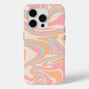 Modern abstract Liquid swirl Peach Fuzz iPhone 15 Pro Case