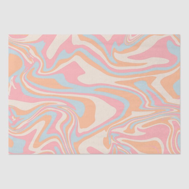 Modern abstract Liquid swirl Peach Fuzz Tissue Paper (Front)