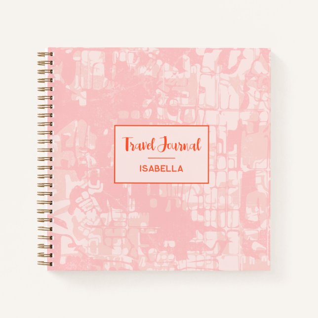 Modern Abstract Map Pattern Travel Journal (Front)