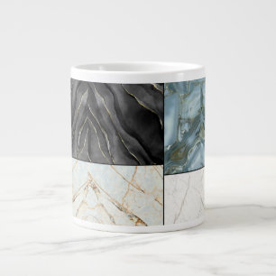 Modern Abstract Marble Agate Geometric Block Large Coffee Mug