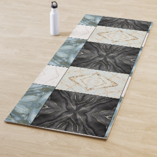 Modern Abstract Marble Agate Geometric Block Yoga Mat