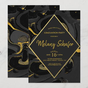 Modern Abstract Marble Graduation Invitation