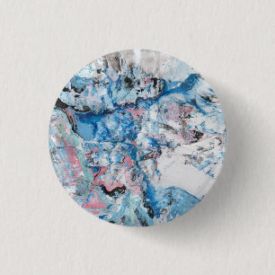 Modern Abstract Marble Look Pink Blue Purple 1 Inch Round Button