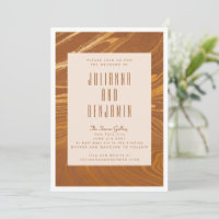 Modern Abstract Marble Swirl Gold Bronze Wedding
