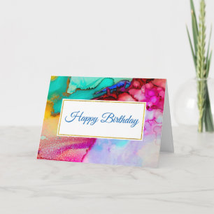 Modern Abstract Marble Watercolor Design Card