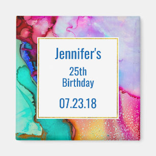 Modern Abstract Marble Watercolor Design Magnet