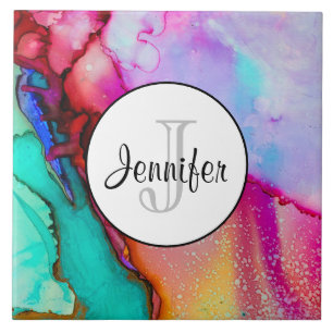 Modern Abstract Marble Watercolor Design Tile