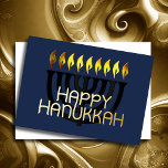 Modern Abstract Menorah Black Yellow Foil Holiday Card<br><div class="desc">Modern Abstract Menorah Black Yellow</div>
