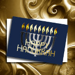 Modern Abstract Menorah Grey Foil Holiday Card<br><div class="desc">Modern Abstract Menorah Grey</div>