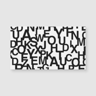 Modern, abstract, messy pattern with letters