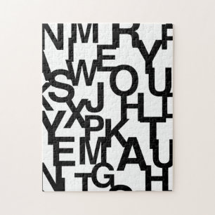 Modern, abstract, messy pattern with letters jigsaw puzzle