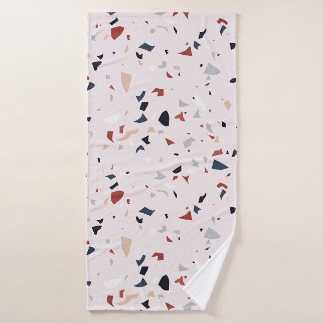 Modern Abstract Mid Century Terrazzo Pattern Bath Towel (Bath Towel)