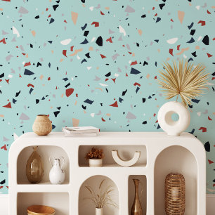 Modern Abstract Mid Century Terrazzo Pattern Wallpaper