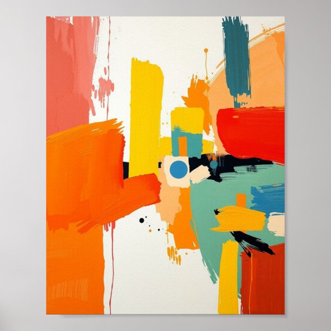 Modern Abstract Minimal Line Art Poster (Front)