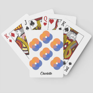 Modern Abstract Minimalist Circles Orange Blue  Playing Cards