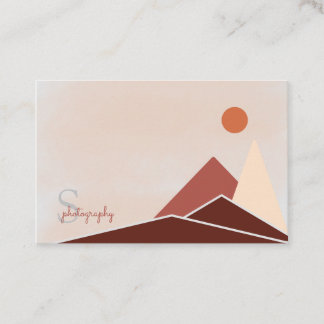 Modern Abstract Minimalist Mountains Professional Business Card