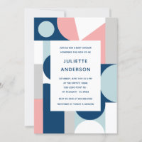 Modern Abstract Minimalist Nautical Baby Shower