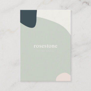 Modern Abstract Mint Green Teal Pastel Pink Shapes Business Card