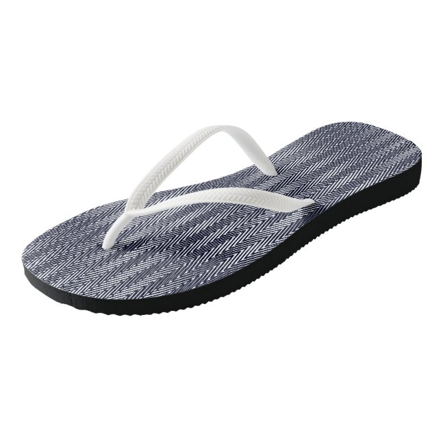   Modern Abstract Moiré Effect Pattern Cool Unique Flip Flops (Angled)