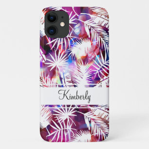 Modern Abstract Monogram Tropical Pattern iPhone 11 Case