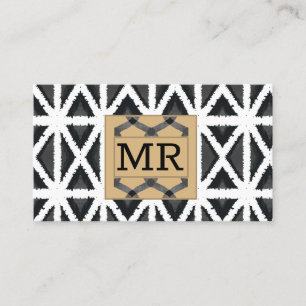 Modern Abstract Monogramed Business Card
