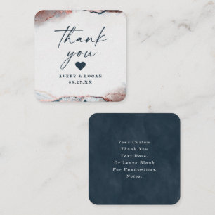 Modern Abstract Moonlight Blue Wedding Thank You Card