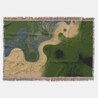 Modern Abstract Mossy Topography Throw Blanket