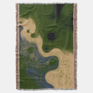 Modern Abstract Mossy Topography Throw Blanket