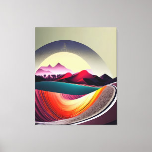 Modern Abstract Mountain Landscape Minimalist Canvas Print