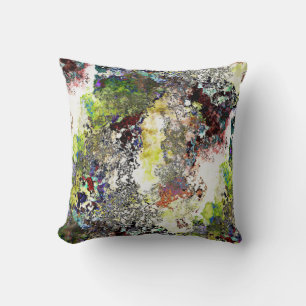 Modern Abstract Multi-Colour Textured Pattern Throw Pillow