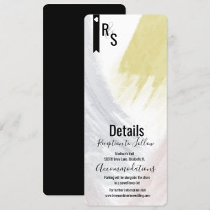 Modern Abstract Mustard Blush Wedding Details Invitation