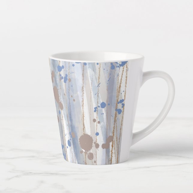 Modern Abstract Nature Art Brushstrokes Latte Mug (Right)