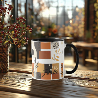 Modern Abstract Nature - Custom Earthy Geometric Mug