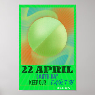 Modern Abstract Neon Art for Earth Day Poster