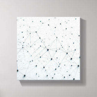 Modern Abstract Network Grid - 3D Neural Connectio Canvas Print