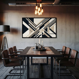 Modern Abstract Neutral 3D Layers Poster