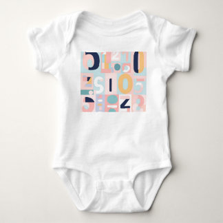 Modern Abstract Number Pattern Pastel Gender Neutr Baby Bodysuit