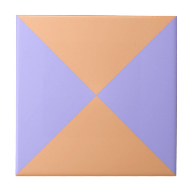 Modern Abstract Orange  Purple Geometric Triangle  Tile (Front)