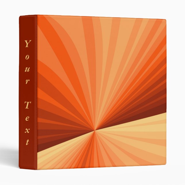 Modern Abstract Orange Red Vanilla Fractal Text Binder (Front/Spine)