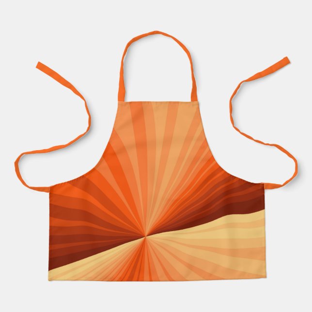 Modern Abstract Orange Red Vanilla Graphic Fractal Apron (Front)