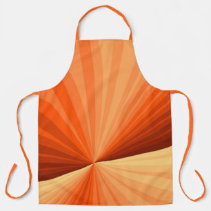 Modern Abstract Orange Red Vanilla Graphic Fractal Apron