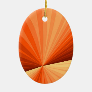 Modern Abstract Orange Red Vanilla Graphic Fractal Ceramic Ornament