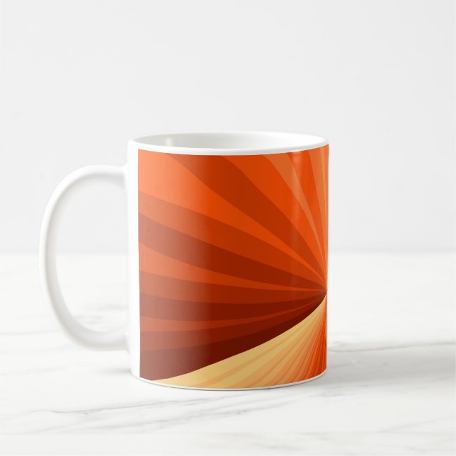Modern Abstract Orange Red Vanilla Graphic Fractal Coffee Mug (Left)