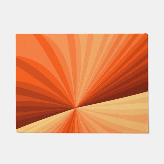 Modern Abstract Orange Red Vanilla Graphic Fractal Doormat (Front)