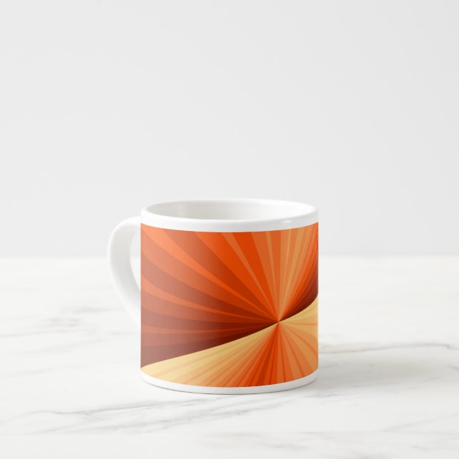 Modern Abstract Orange Red Vanilla Graphic Fractal Espresso Cup (Front Left)