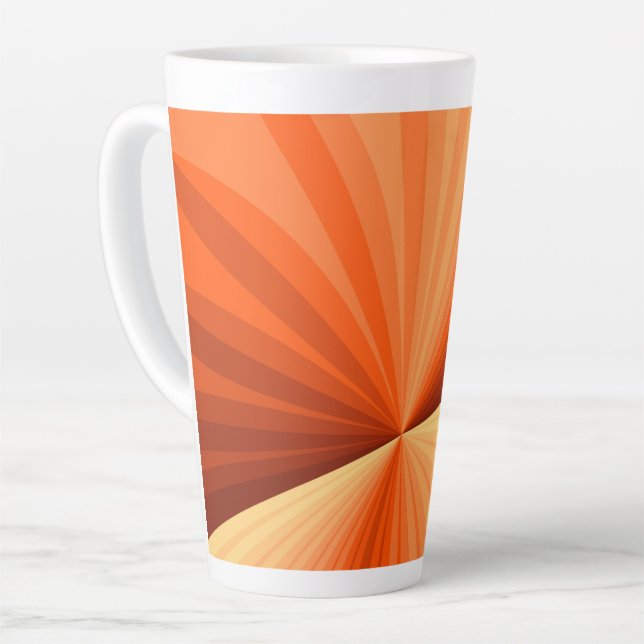 Modern Abstract Orange Red Vanilla Graphic Fractal Latte Mug (Left Angle)