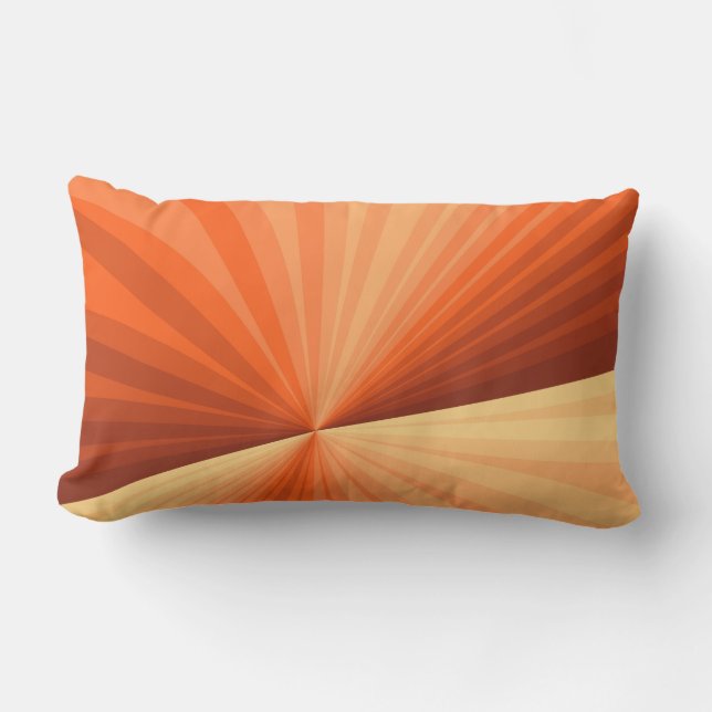 Modern Abstract Orange Red Vanilla Graphic Fractal Lumbar Pillow (Front)