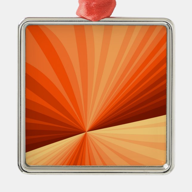 Modern Abstract Orange Red Vanilla Graphic Fractal Metal Ornament (Front)